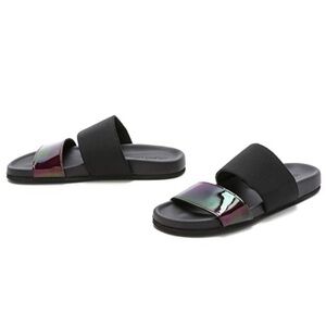 Helmut Lang Oil Slick Beach Slide Sandals